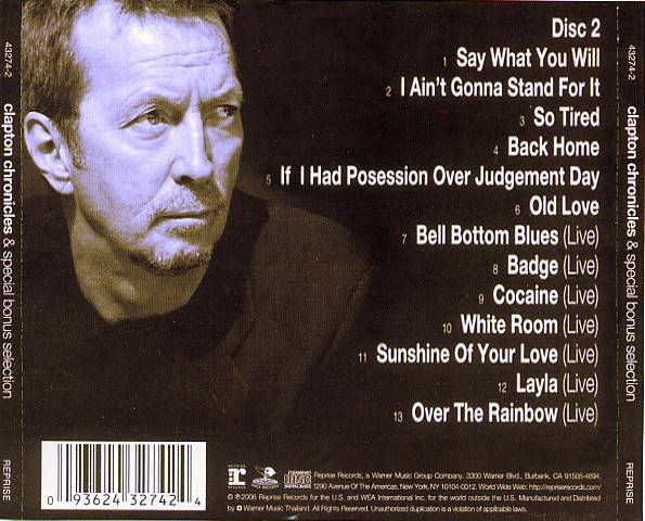 Eric Clapton Clapton Chronicles deluxe edition : Back2